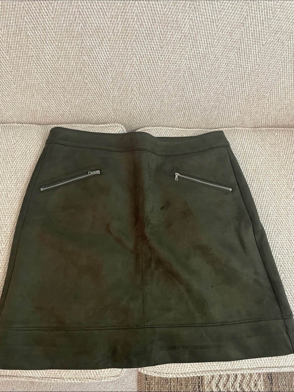 LOFT Olive Green Suede Mini Skirt